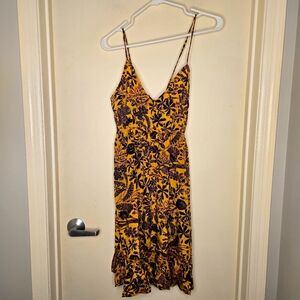 NWT RAGA Yellow and Black Spaghetti Strap Sundress